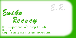 eniko recsey business card